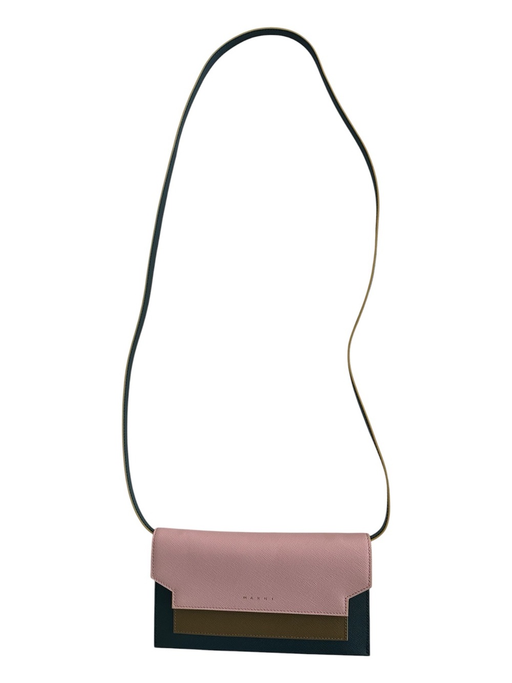 🌟 MARNI Colorblock Saffiano Leather Wallet-on-Chain (WOC) Shoulder Bag 🌟 - Picture 6 of 12
